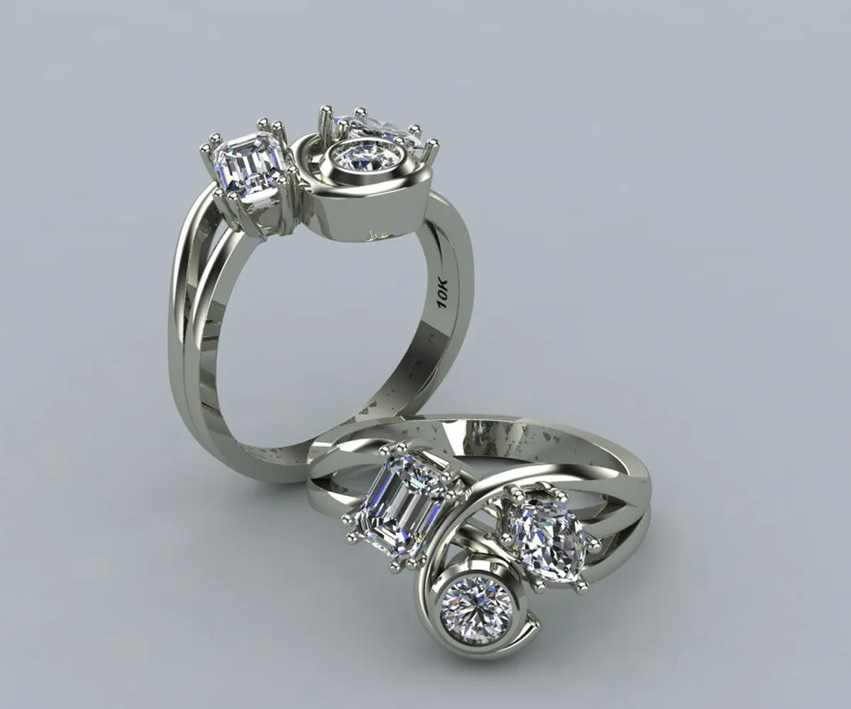 Unique Three Diamond Ring Redesigned