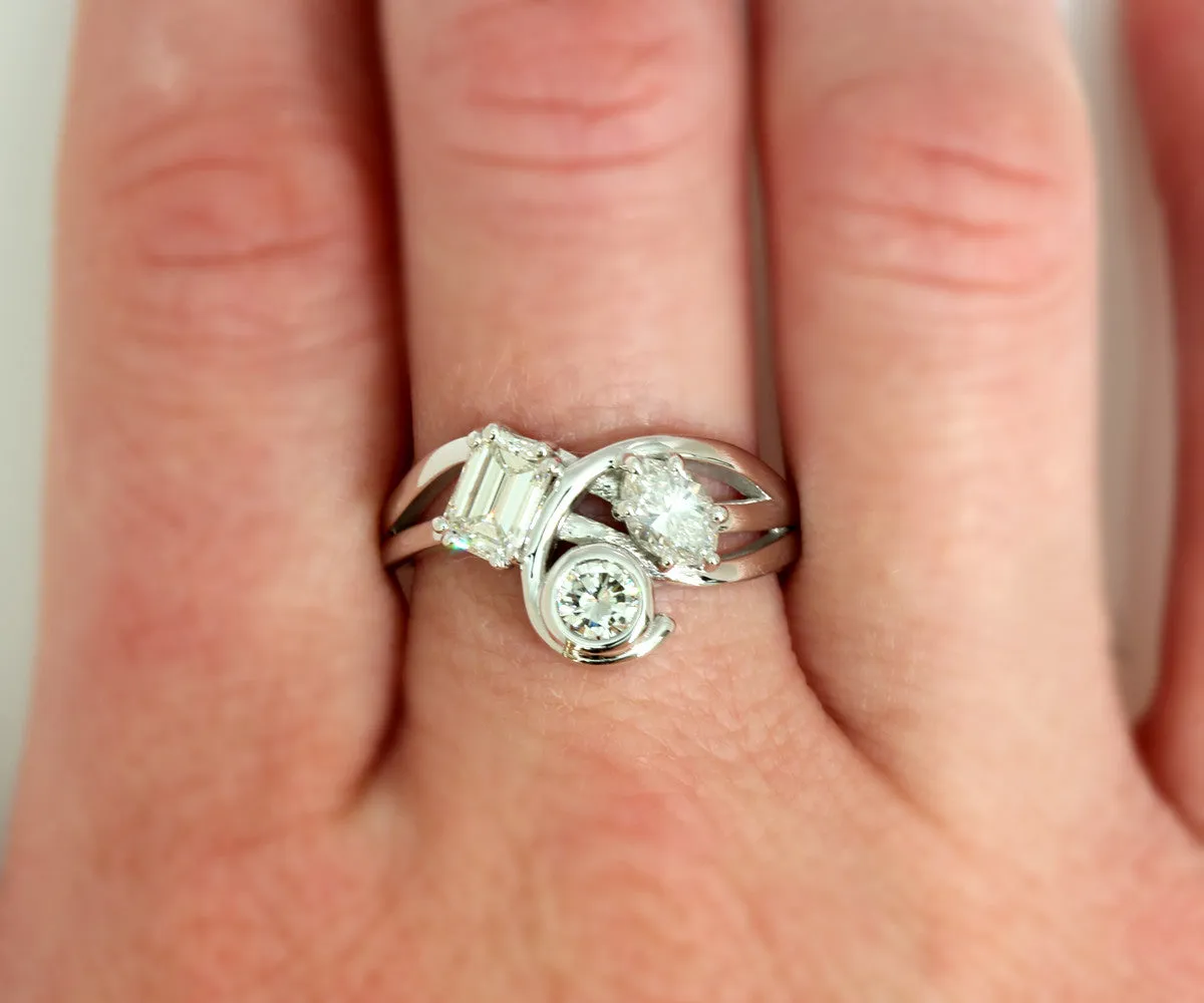 Unique Three Diamond Ring Redesigned
