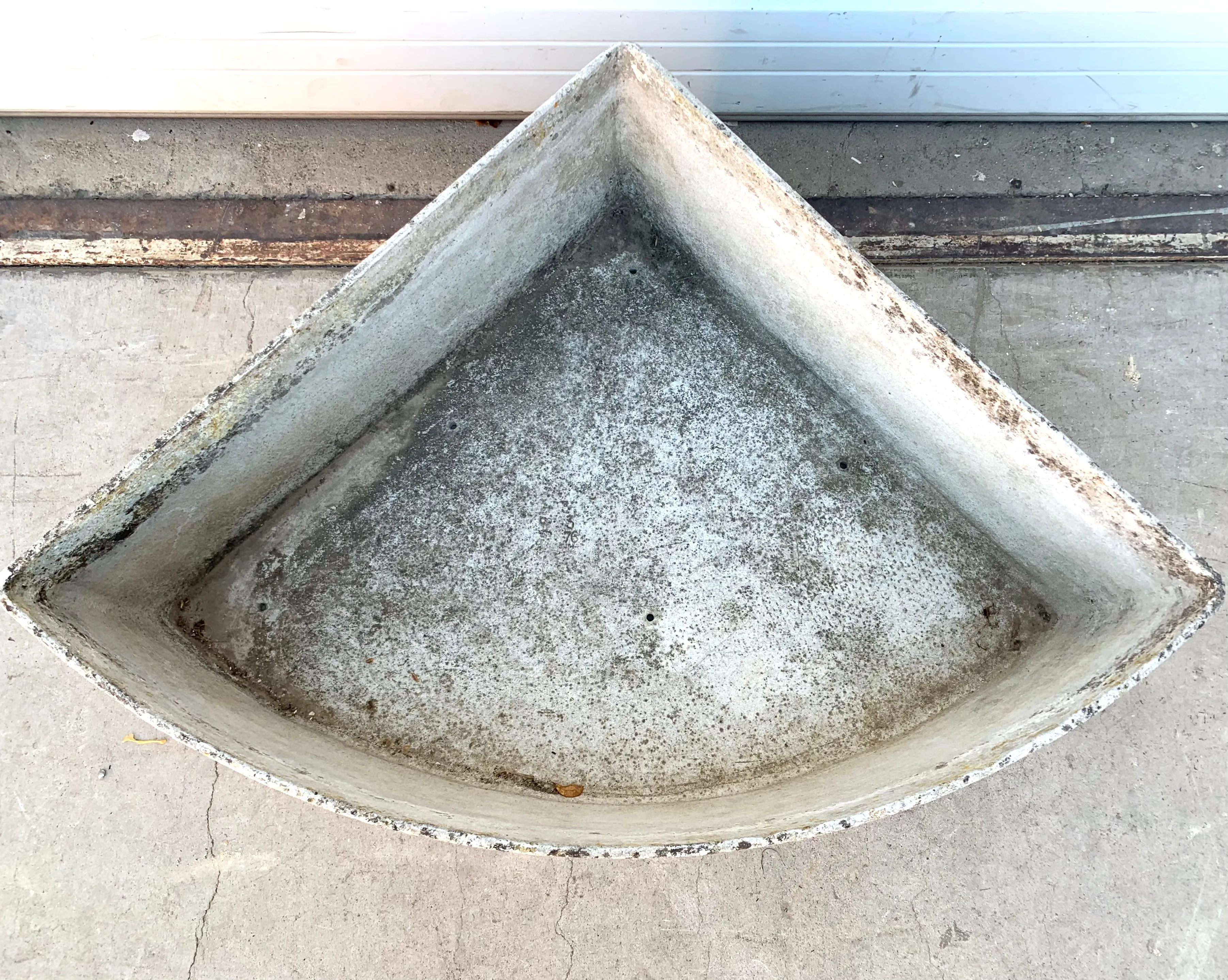 Unique Triangular Willy Guhl Concrete Planter