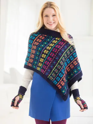Updated Colorwork Poncho And Fingerless Gloves (Knit)