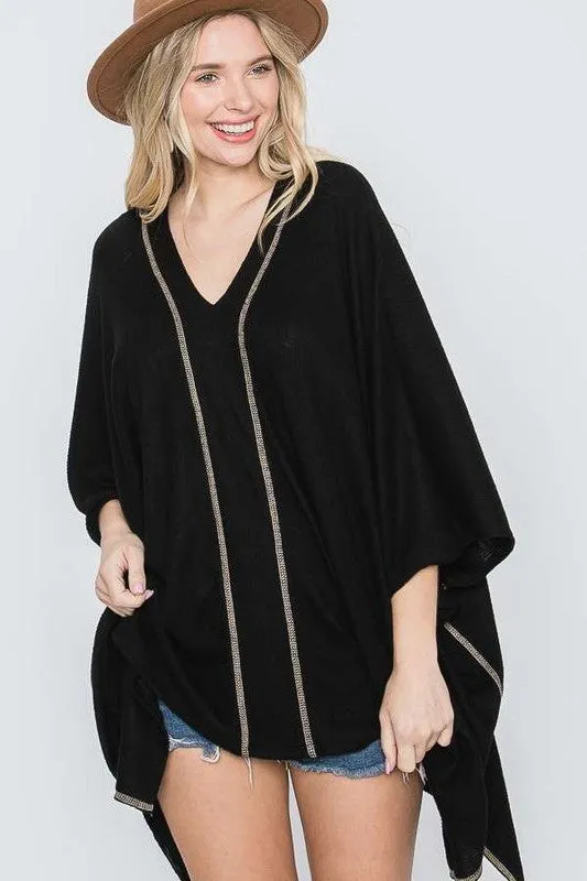 VNECK PONCHO TOP *Online Only*