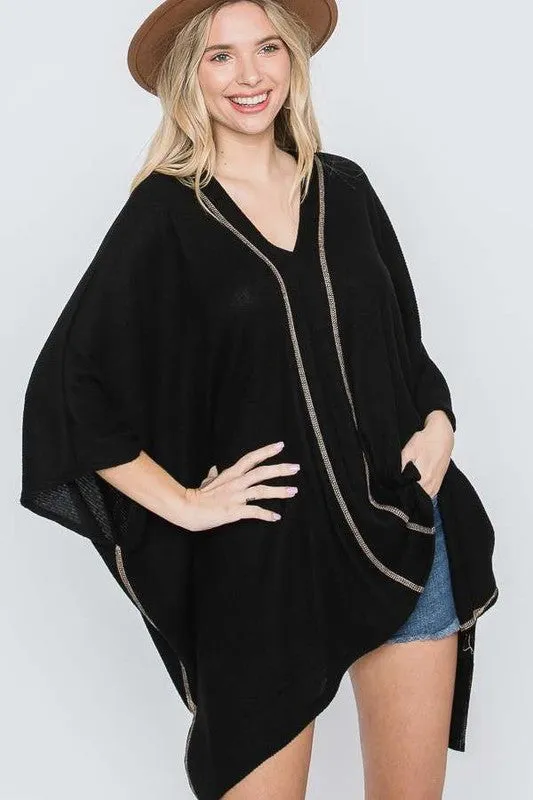 VNECK PONCHO TOP *Online Only*