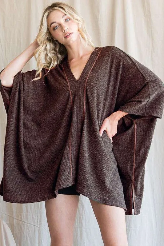 VNECK PONCHO TOP *Online Only*