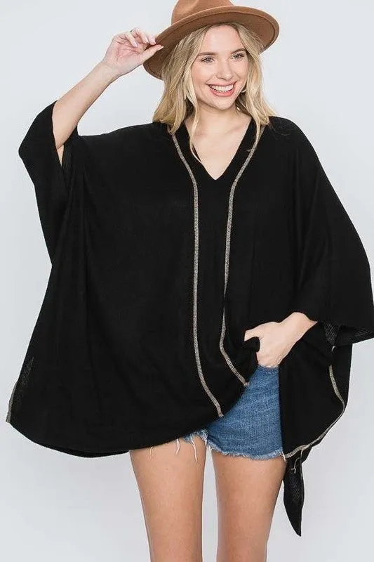 VNECK PONCHO TOP *Online Only*
