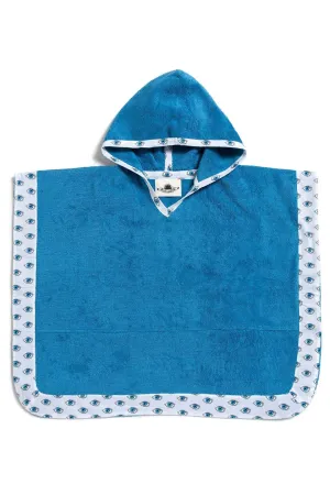 Watch out rough blue kids poncho