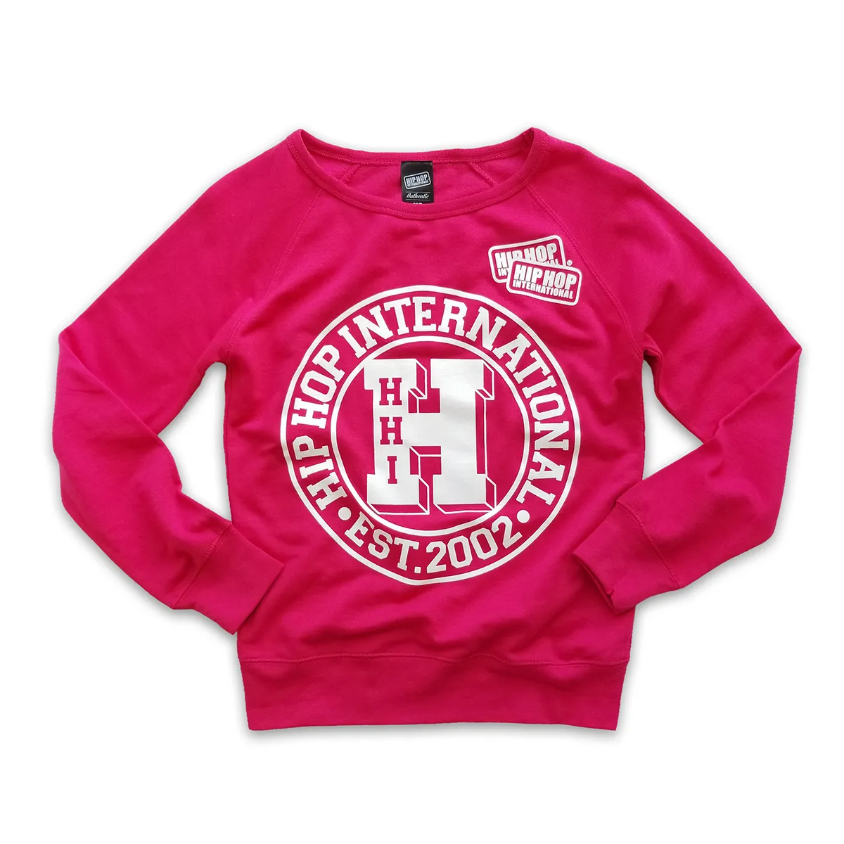 WOMENS FLEECE PULLOVER CREW - NEW VARSITY CIRCLE-PINK