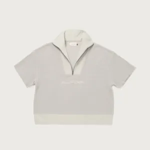 Womens French Terry 1/2 Zip - Bone