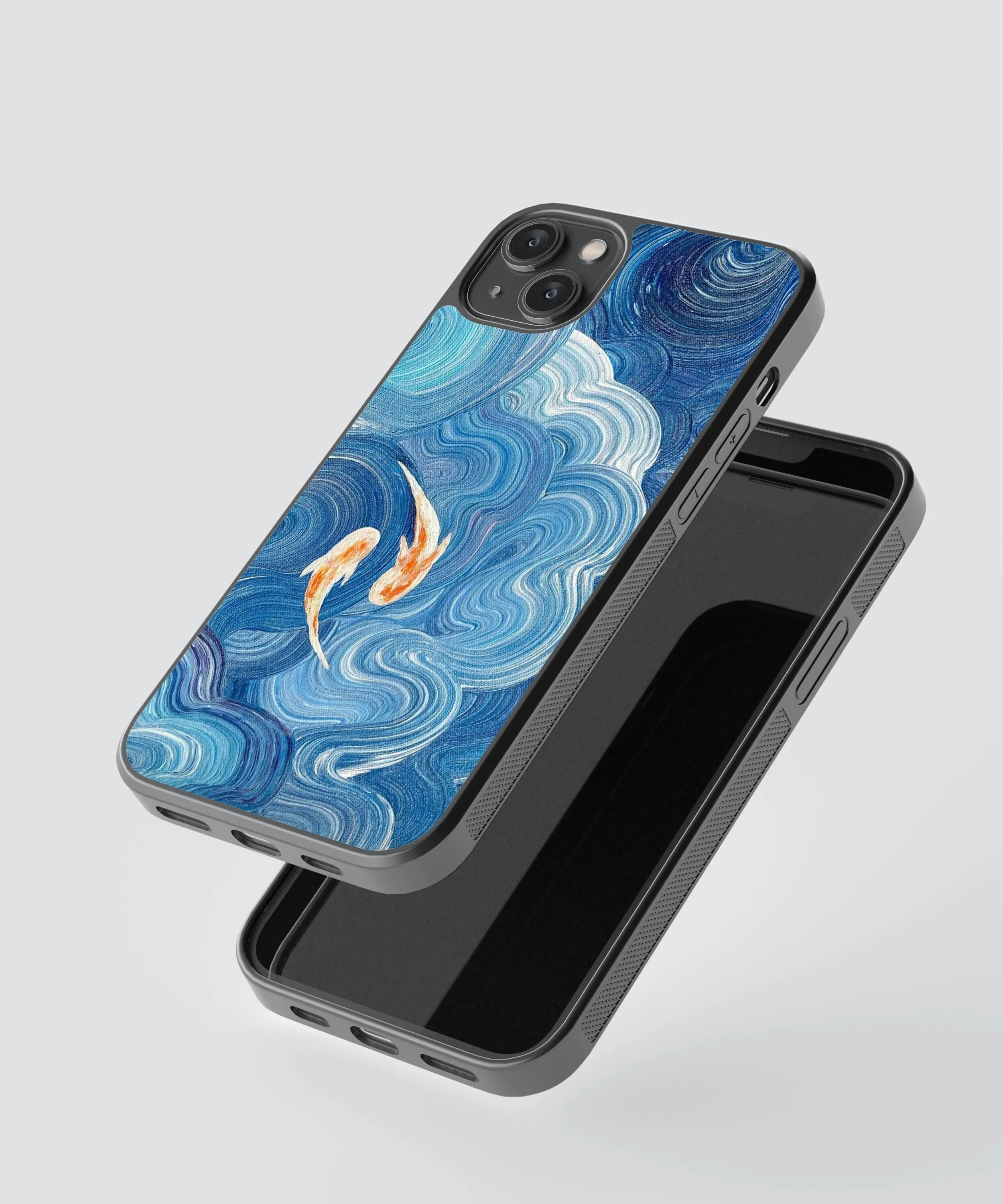 Yin Yang Fishes Abstract Glass Phone Case Cover