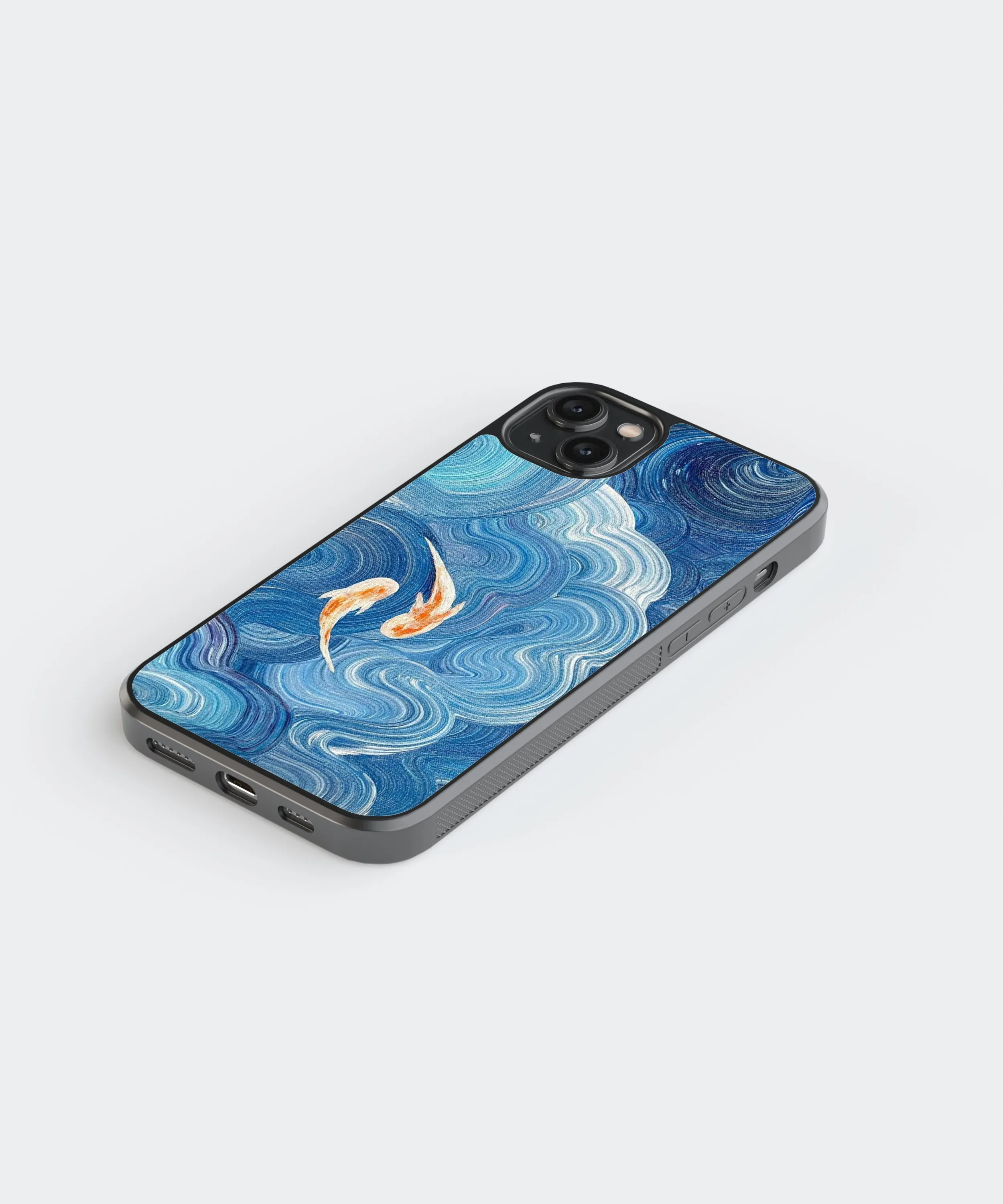 Yin Yang Fishes Abstract Glass Phone Case Cover