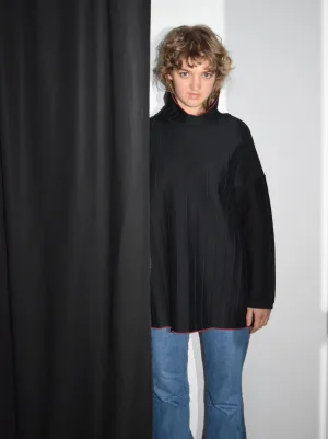 Yke long pullover, black & navy